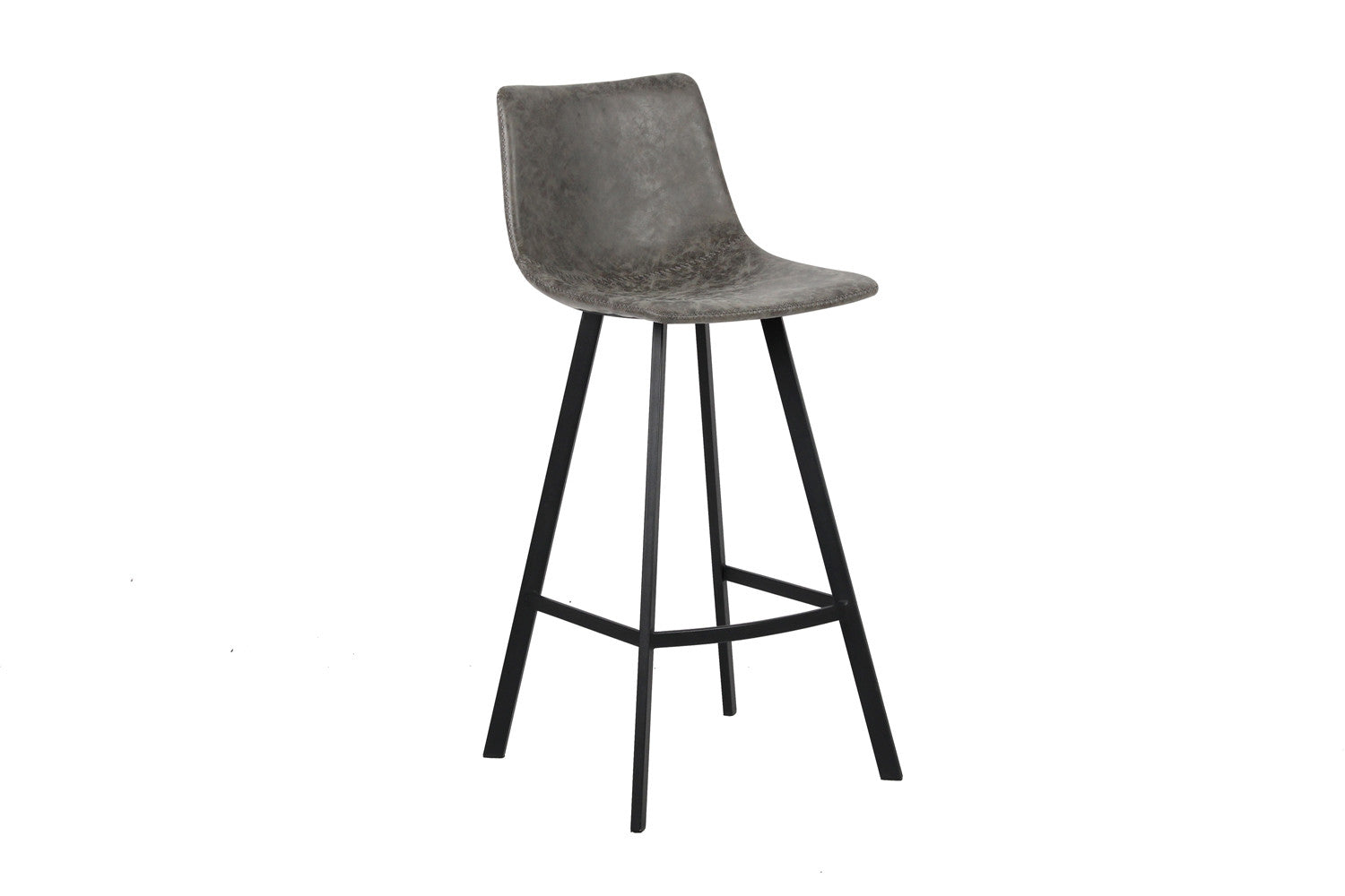 Mirello Barstoel - Grijs PU-Leer met Metalen Onderstel